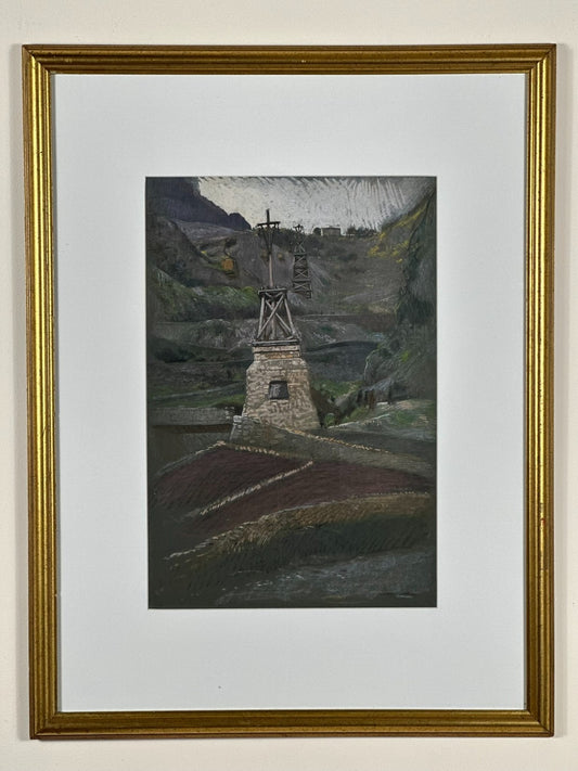 Adolf Hiremy-Hirschl Pastel Quarry Scene 1917 Austro-Hungarian 48x32cm