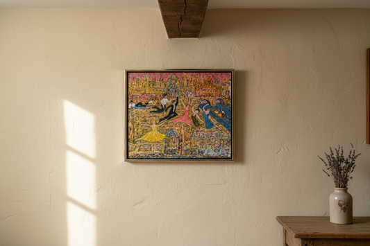 Gwynne Robins Signed Oxford Graduation Scene Original Acrylic 51×61 cm Framed Ar