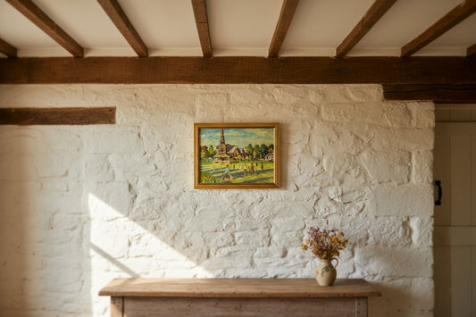 Keith Gardner RCA Framed Oil Painting Thornton Hough Church Common Signed 40x30c