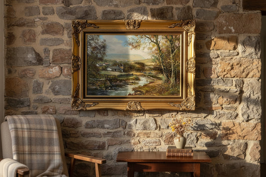 John Corcoran - Large Original Oil Painting, Country Cottage Pendle Hill 76x50cm