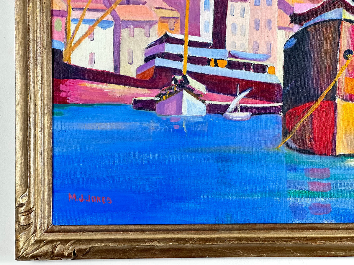 Mary J Jones - Wife of Ernest Yarrow-Jones - Bateaux Cassis Signed Oil on Canvas