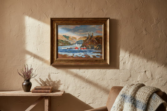 Keith Gardner RCA Oil Painting Scottish Harbour Isle of Skye Castle Moil 40x30cm