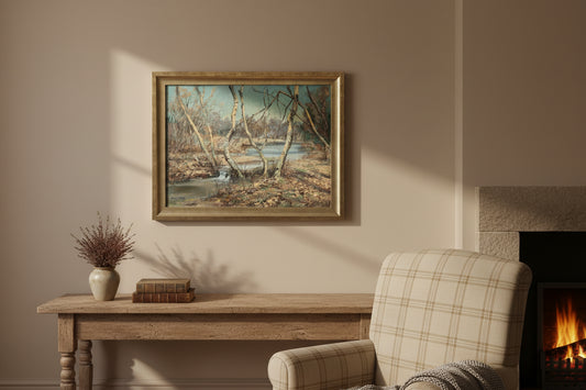 Original 1930s British Landscape Arthur E. Milne - With Crackling Leaf Underfoot