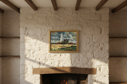 Keith Gardner RCA Framed Oil Painting Leasowe Lighthouse Wirral Signed Art