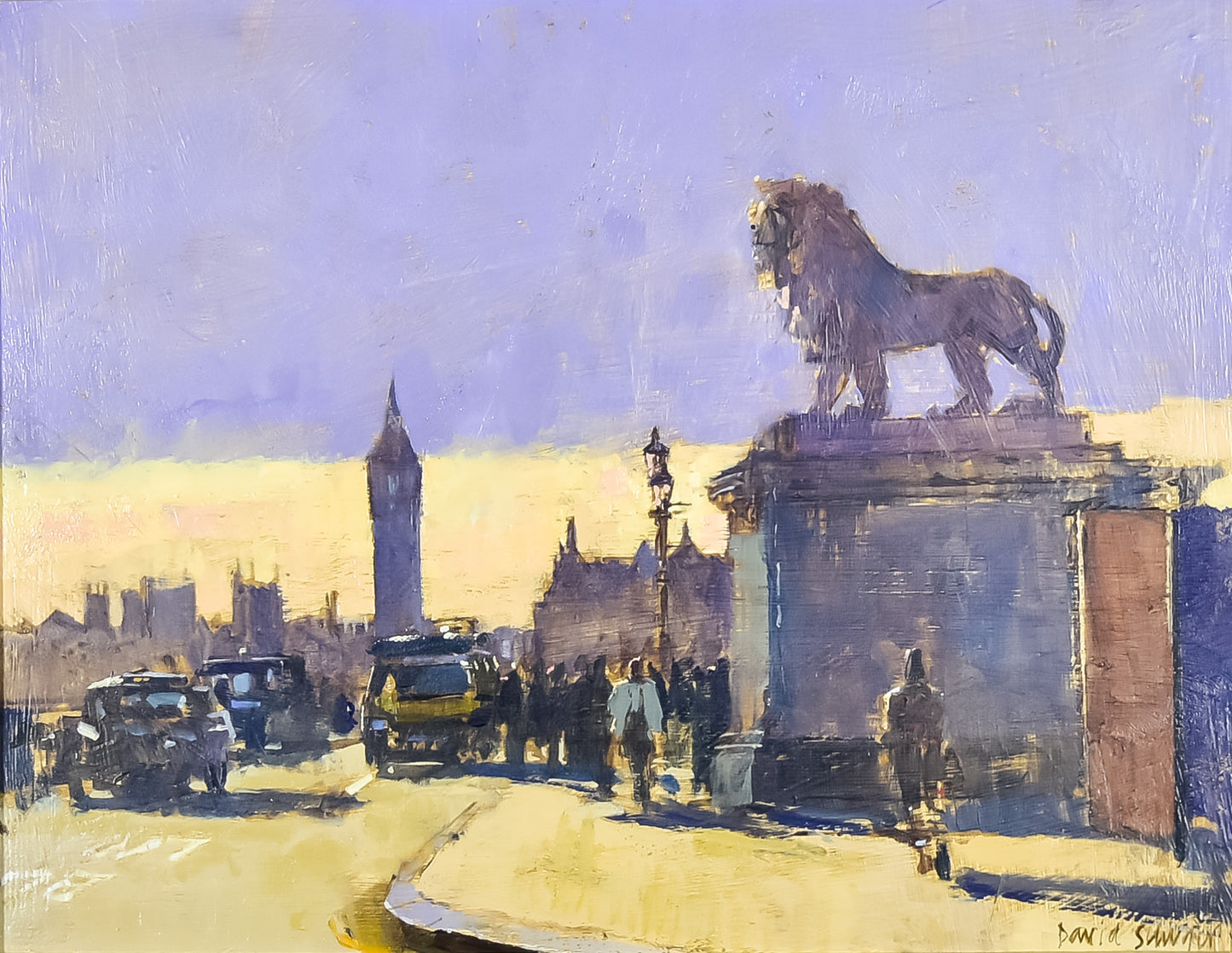 David Sawyer RBA (born 1961) - The South Bank Lion, Winter Light