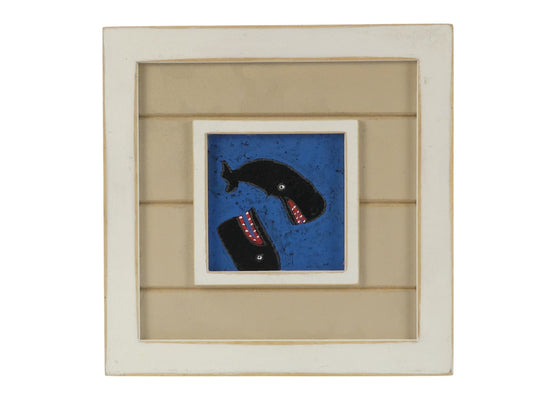Steve Camps "Chase Me, Chase Me" Original Small Cornish Oil Painting Naive Whale