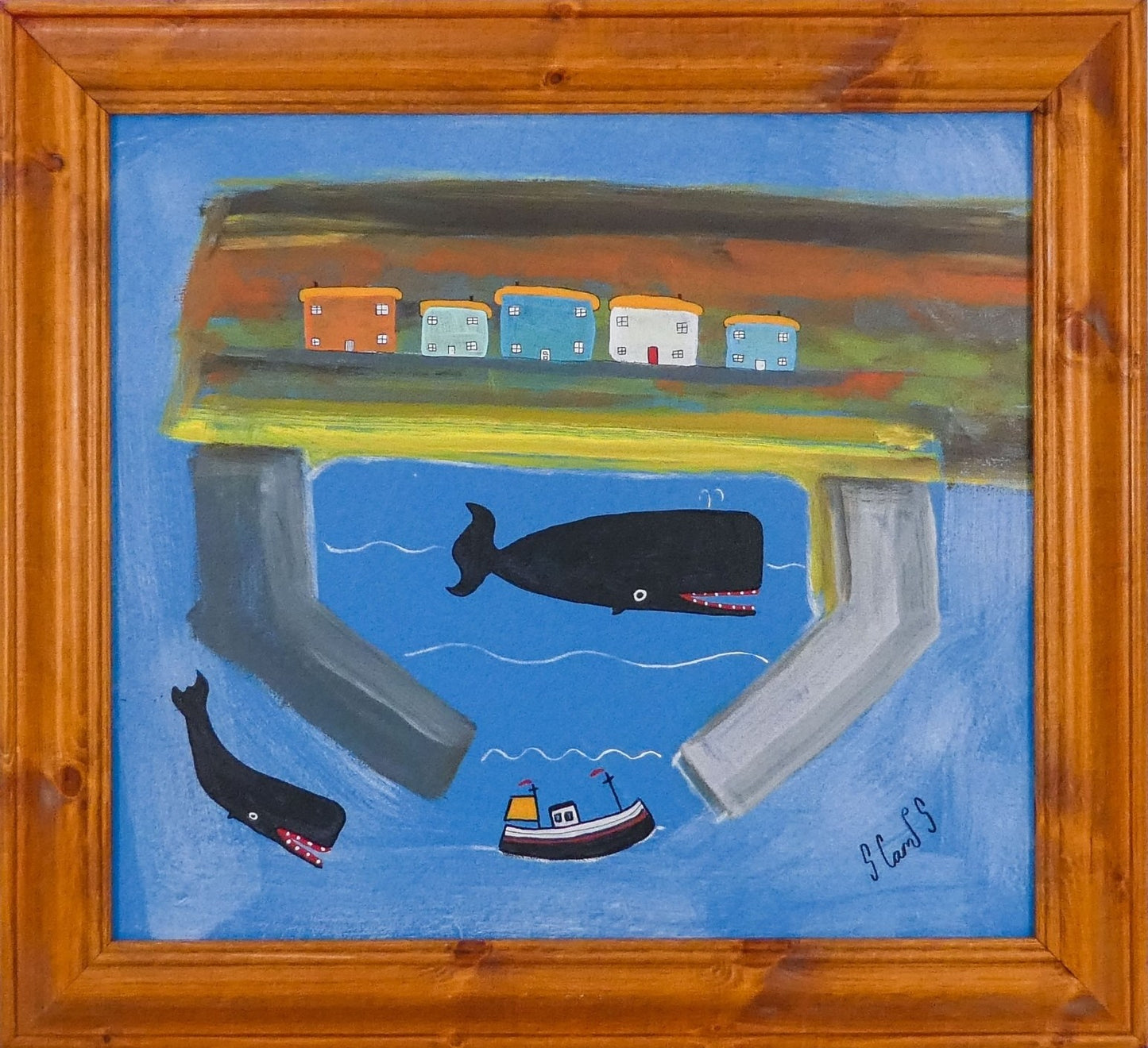Steve Camps (b.1957) - Hide and Seek - Cornish Oil on Board