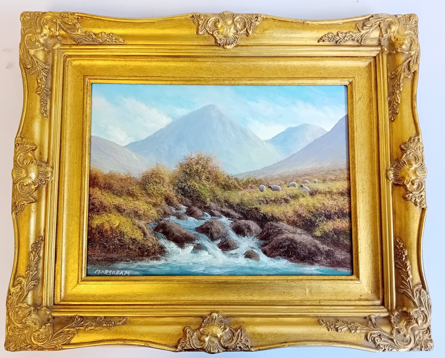 Jerry Marjoram - Irish Landscape Connemara Oil on Canvas 30x40cm Sheep Grazing