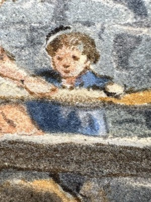 Original John Henry Mole Watercolour - Girl by Cottage 1860s Stunning Detail