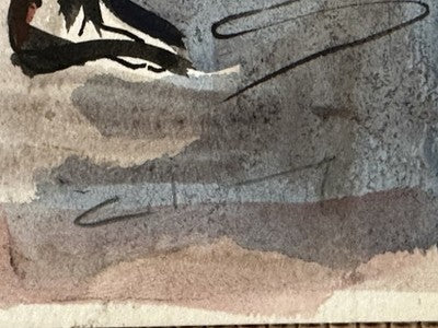 1985 Marzia Colonna - Two Figures Watercolour with Ink 1985 Maitland Dedicated