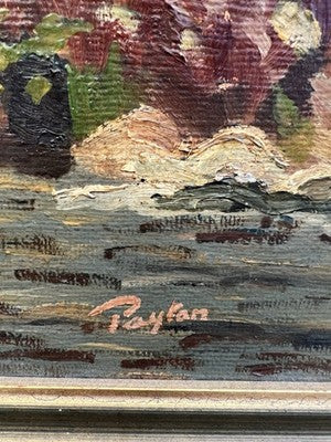 Payton Oil Painting, Flower Seller Brussels Market Scene Signed Framed 50x39cm