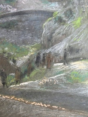 Adolf Hiremy-Hirschl Pastel Quarry Scene 1917 Austro-Hungarian 48x32cm