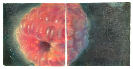 Mark Karasick - Raspberry Diptych - Mixed Media Encaustic