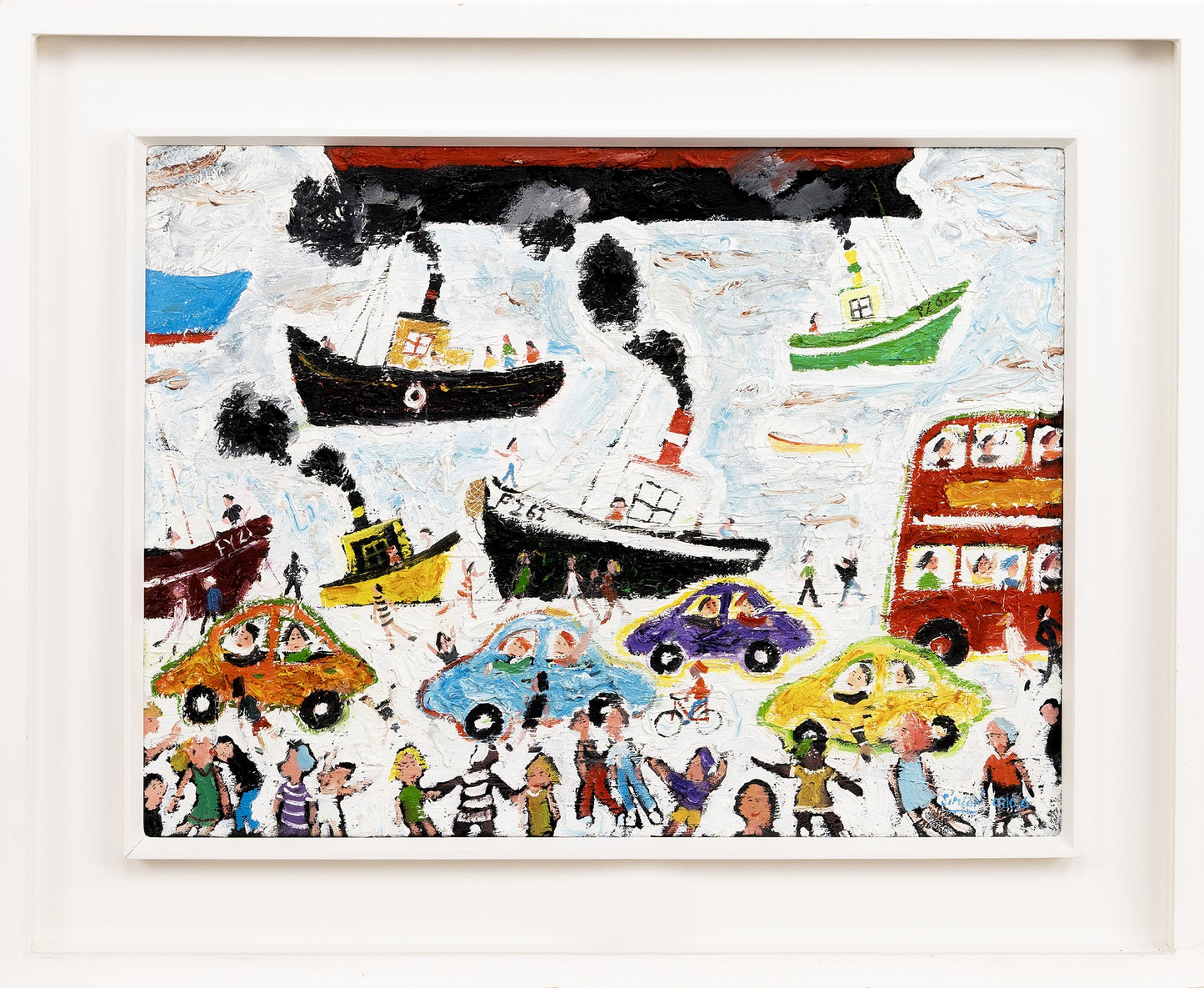 Simeon Stafford (British, b.1956) - Harbour Scene and Red Bus