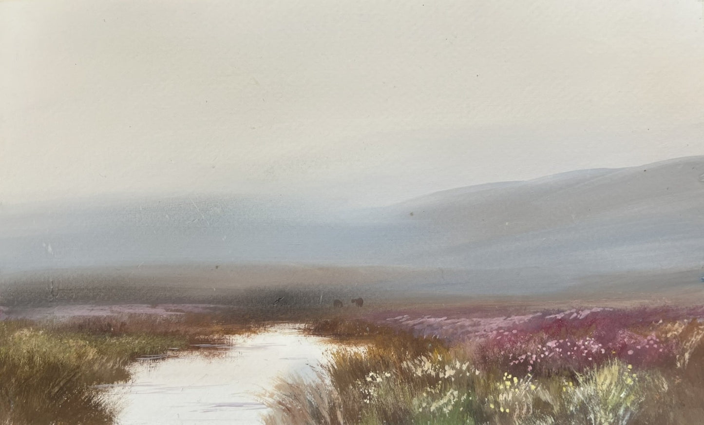 Pair of R. W. Holman Dartmoor Gouache Paintings – Yar Tor & Taw Marshes, 1924