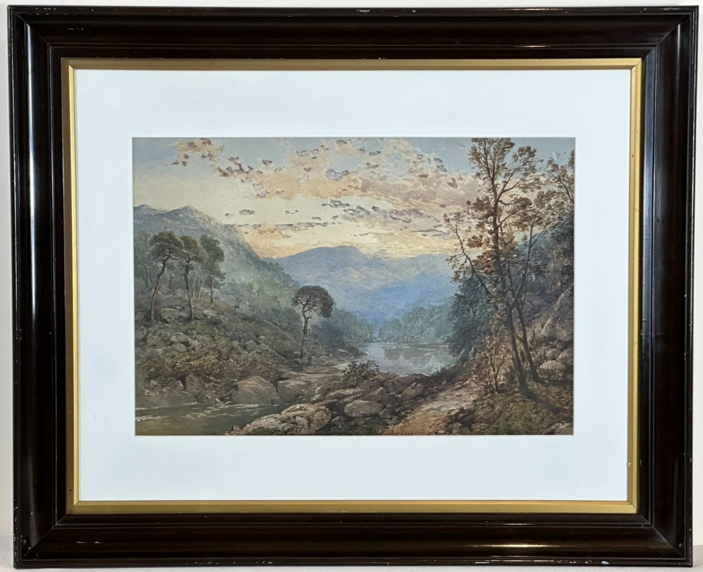 Thomas Miles Richardson Senior Sunset Trossachs Scotland 46x31cm with provenance