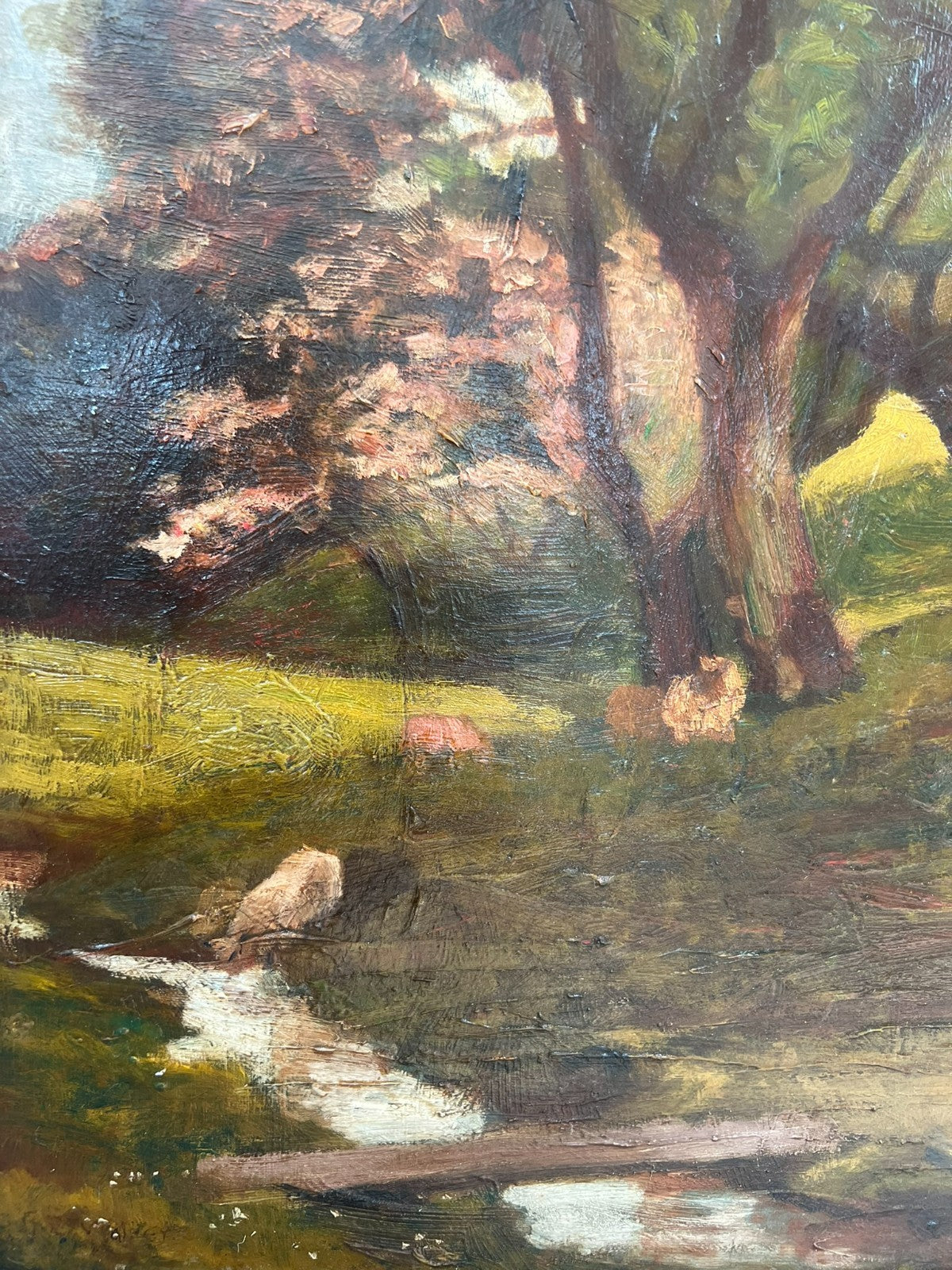 Francis S Walker RHA RE – Irish Oil on Board Stunning Blossom Landscape 45×60cm