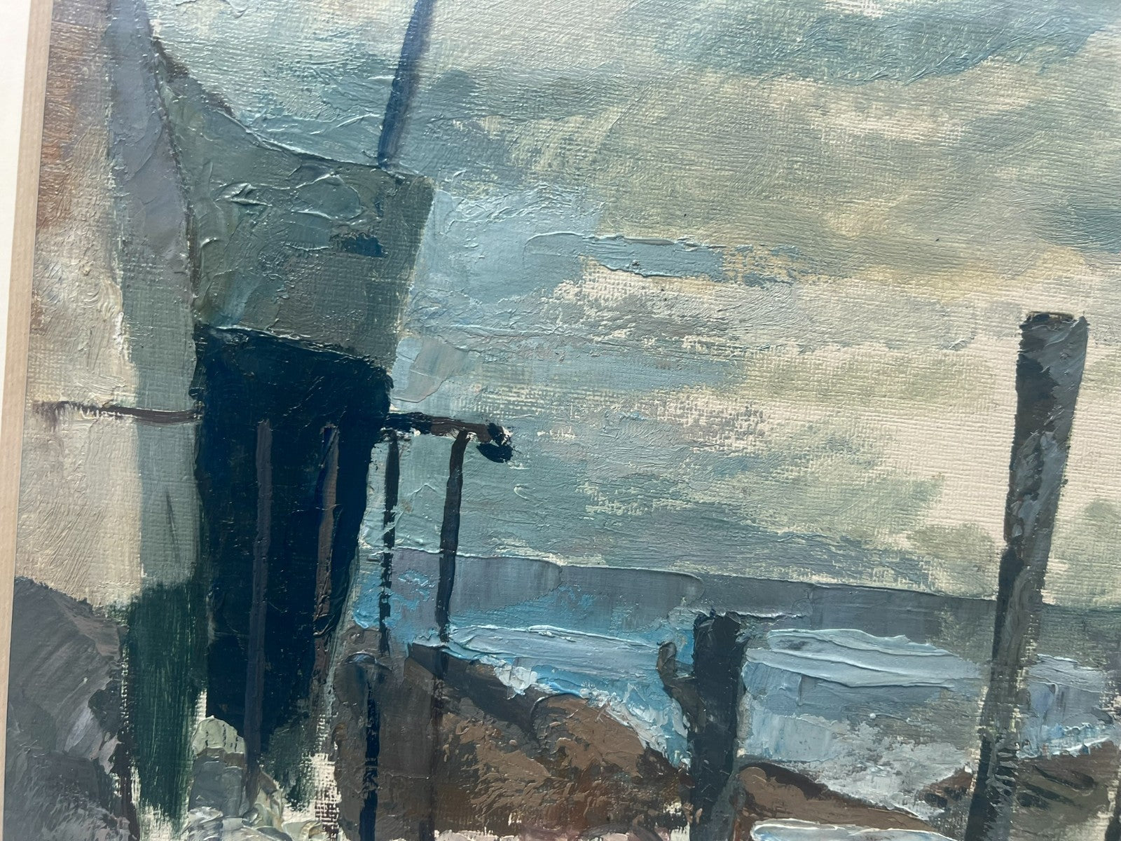 Frank Adcroft Oil ‘Cellardyke’ 40x30cm Signed Original Scottish Seascape