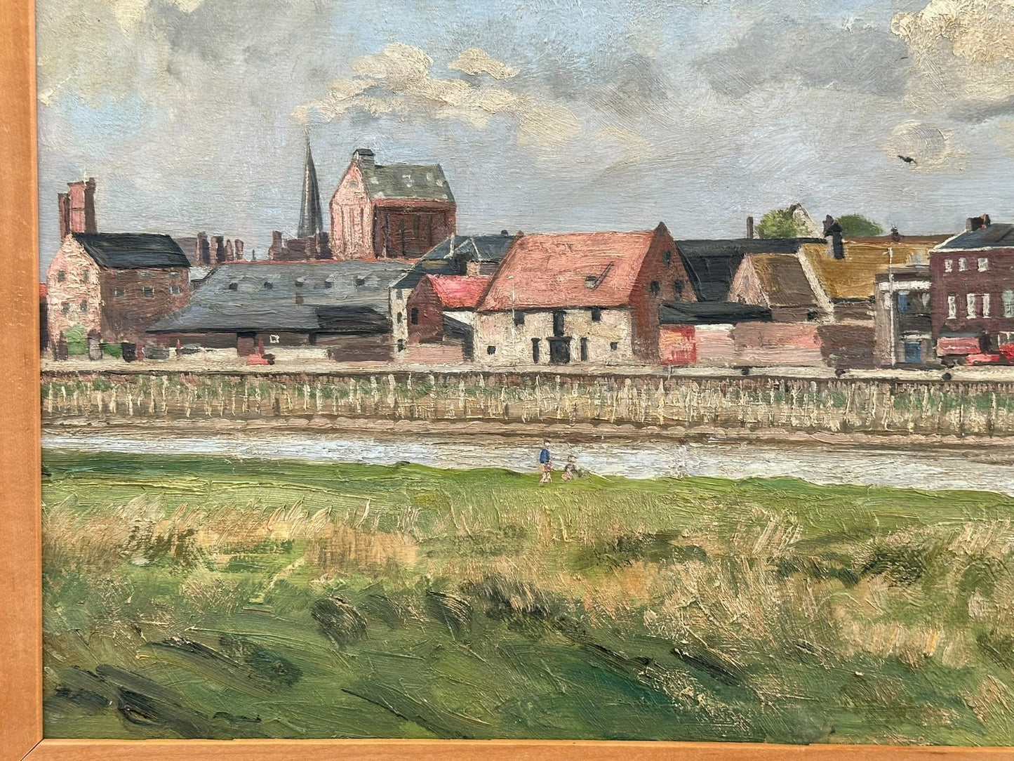Original Thomas Kerkham Oil Painting -Slade School South Quay Kings Lynn Norfolk