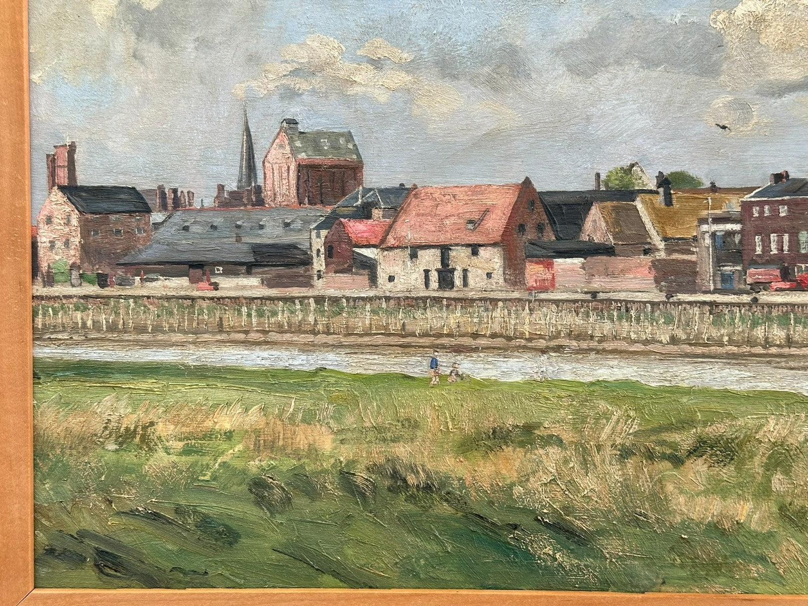 Original Thomas Kerkham Oil Painting -Slade School South Quay Kings Lynn Norfolk