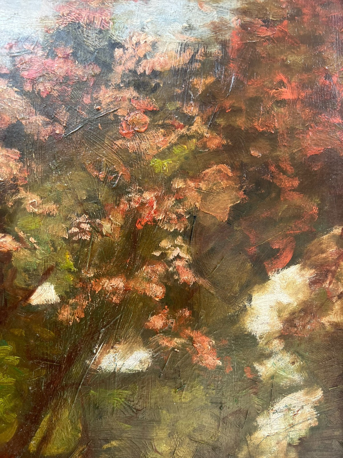 Francis S Walker RHA RE – Irish Oil on Board Stunning Blossom Landscape 45×60cm