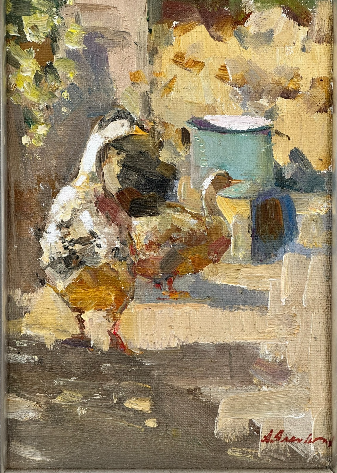 Andriy Yalanskyi - Ducks - Original Oil Painting by People's Artist of Ukraine