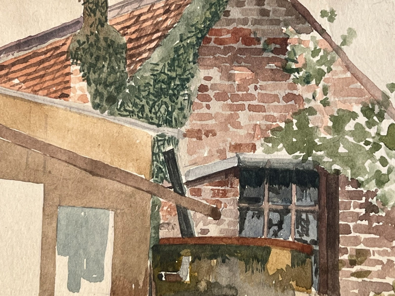 Harry Bush ROI Suburban Garden Scene London Watercolour Framed