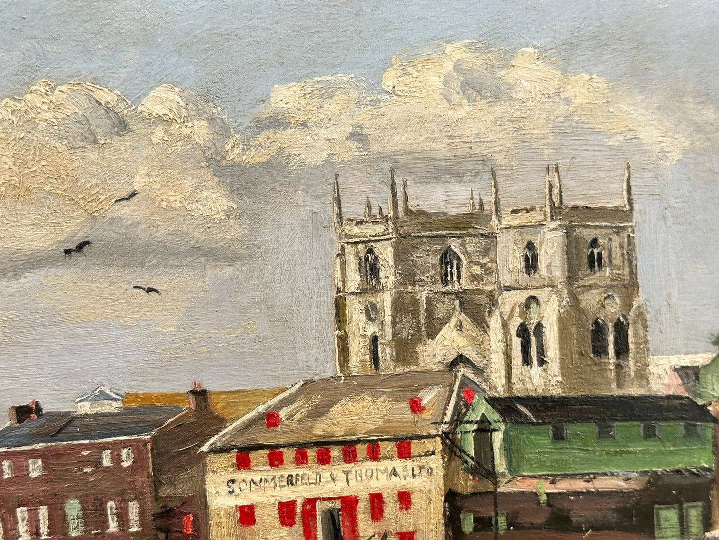 Original Thomas Kerkham Oil Painting -Slade School South Quay Kings Lynn Norfolk