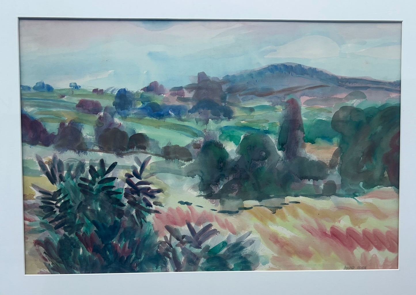 Pair of Large Donald Moodie RSA (Scottish) Watercolour Landscapes Framed
