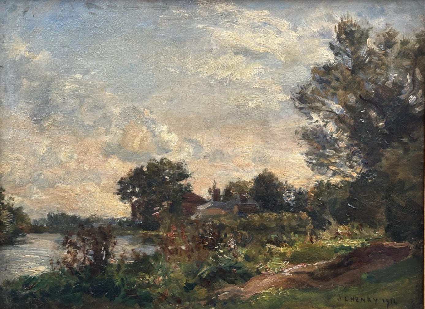 James Levin Henry NEAC Oil Rural Landscape Signed 40x30cm British Impressionist