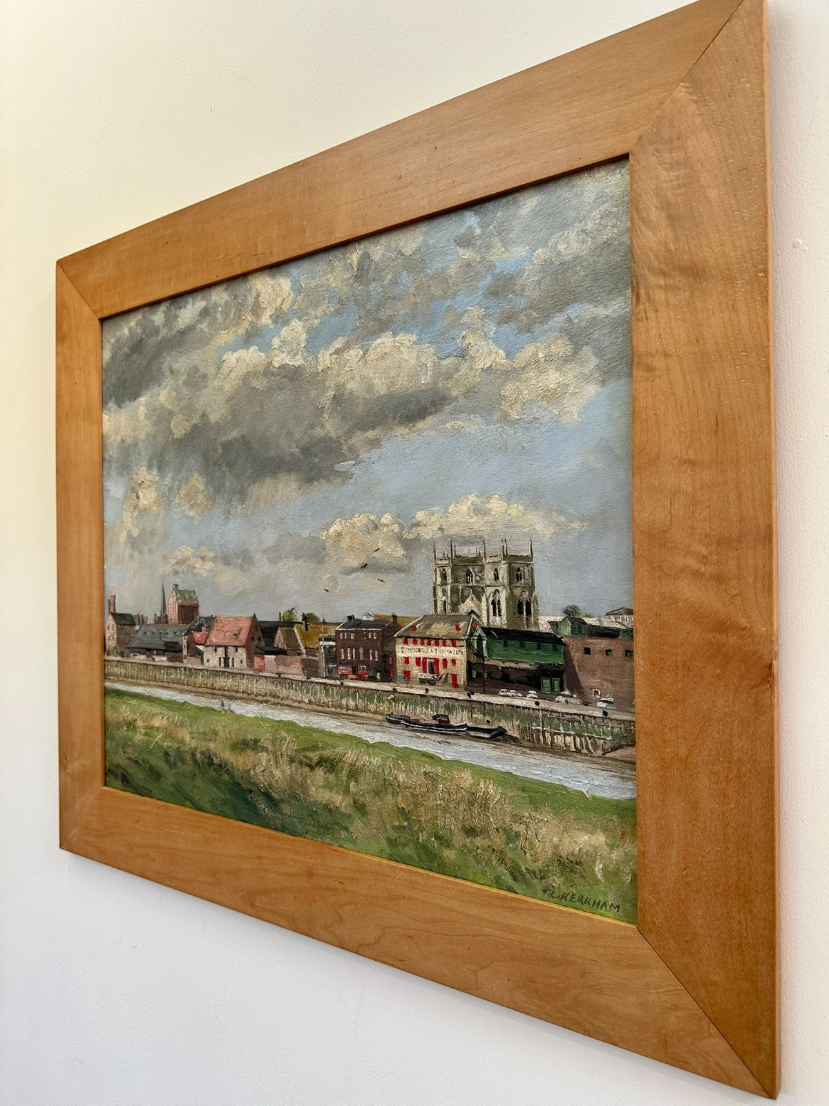 Original Thomas Kerkham Oil Painting -Slade School South Quay Kings Lynn Norfolk