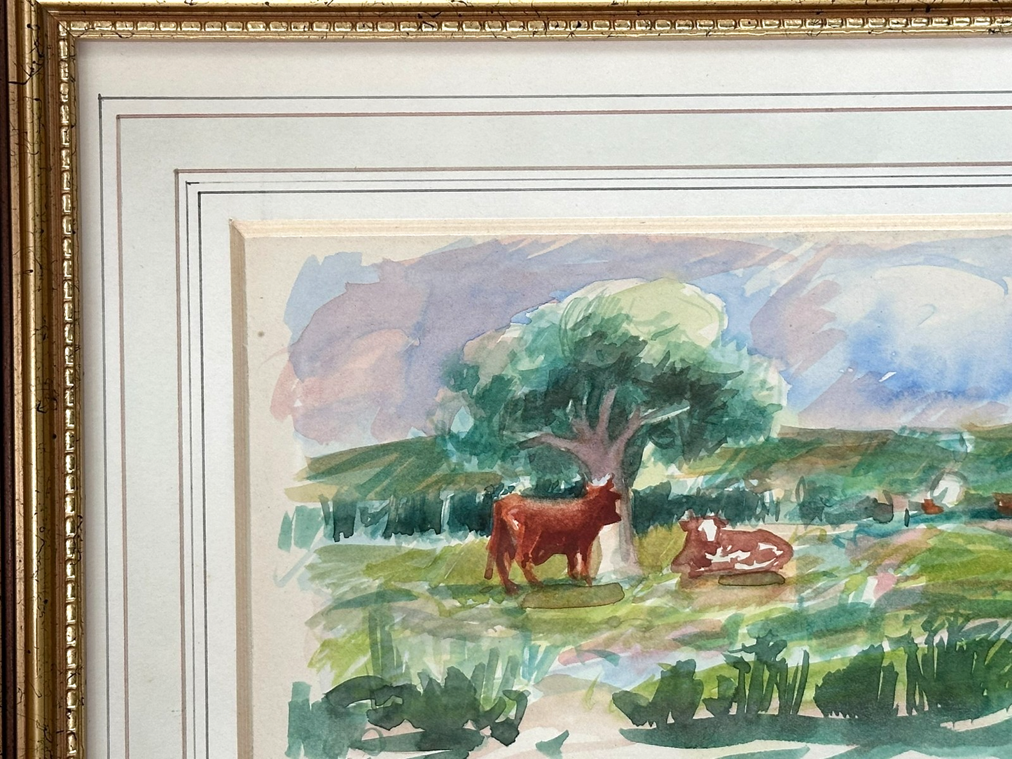 William Crosbie RSA ( Glasgow School ) Scottish Landscape Watercolour Cattle
