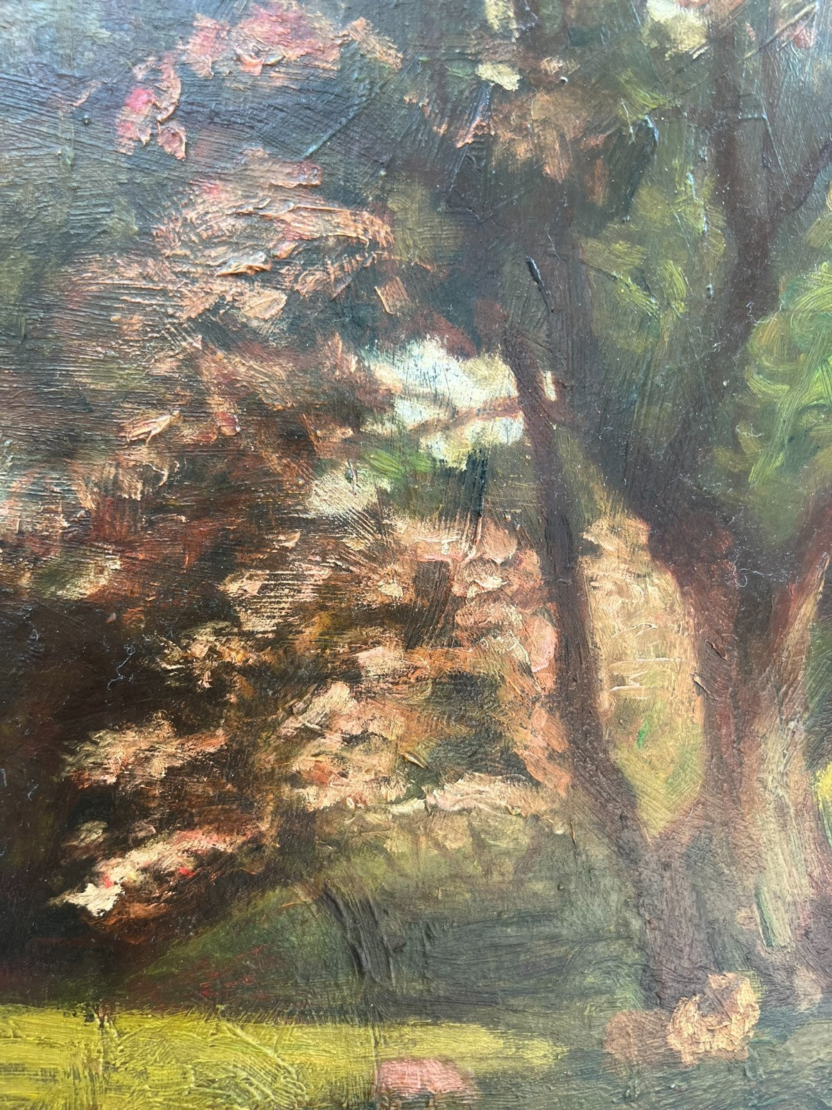 Francis S Walker RHA RE – Irish Oil on Board Stunning Blossom Landscape 45×60cm