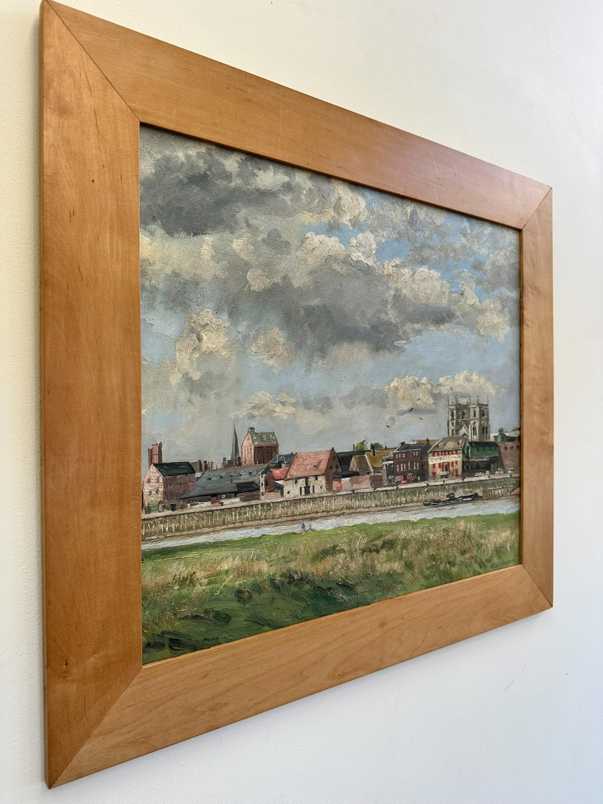 Original Thomas Kerkham Oil Painting -Slade School South Quay Kings Lynn Norfolk