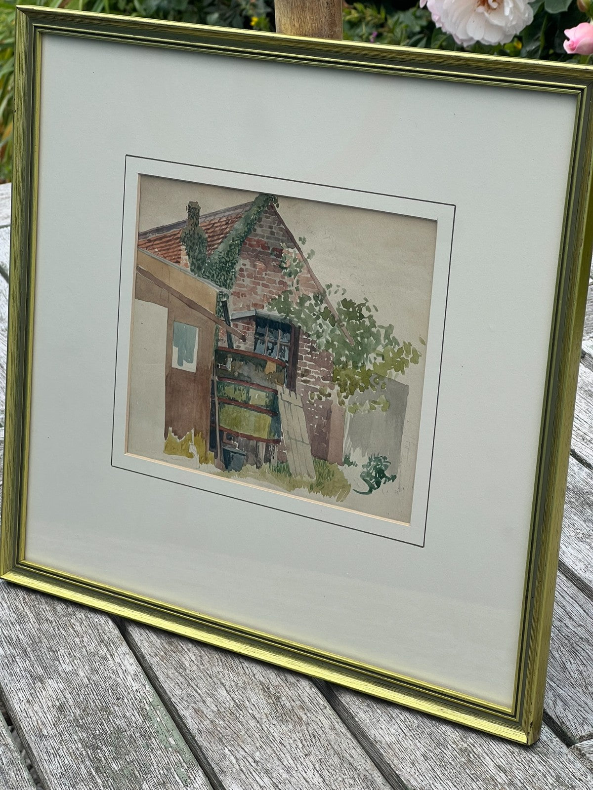 Harry Bush ROI Suburban Garden Scene London Watercolour Framed