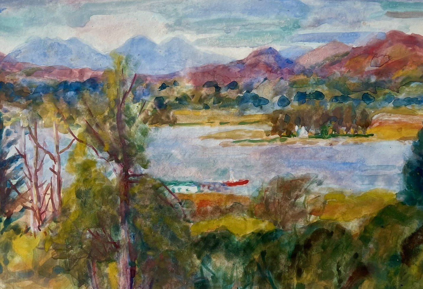 Pair of Large Donald Moodie RSA (Scottish) Watercolour Landscapes Framed