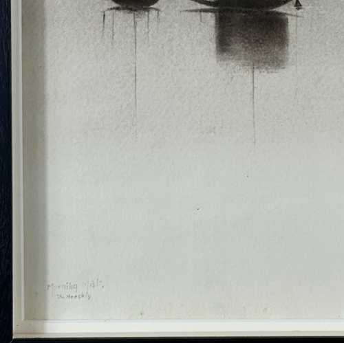 Gopal Ghose Original Watercolour - Morning Mist, The Hooghly - Indian Modernist