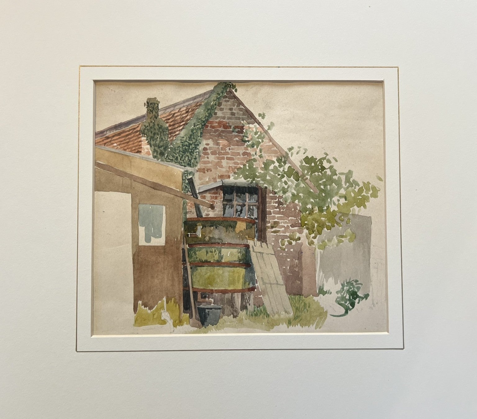 Harry Bush ROI Suburban Garden Scene London Watercolour Framed