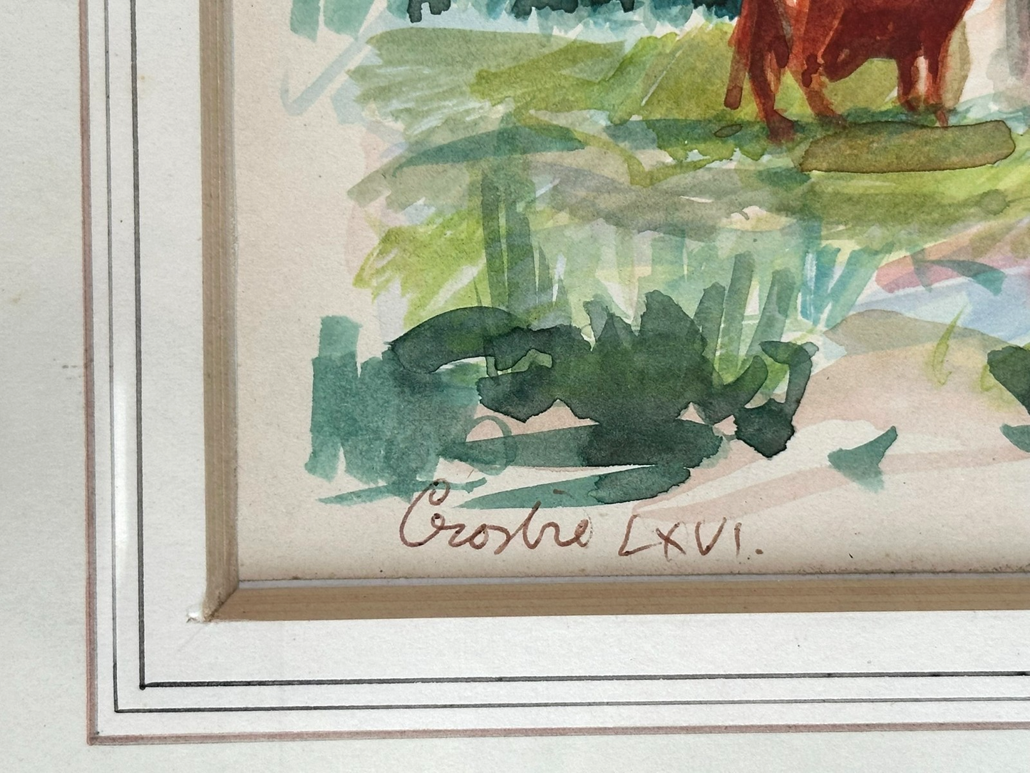 William Crosbie RSA ( Glasgow School ) Scottish Landscape Watercolour Cattle