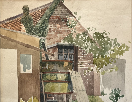 Harry Bush ROI Suburban Garden Scene London Watercolour Framed