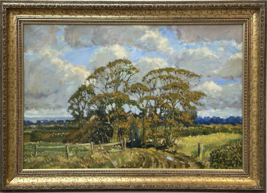 Keith Gardner RCA Large Oil on Canvas, Cheshire Landscape 77x51cm Signed Framed