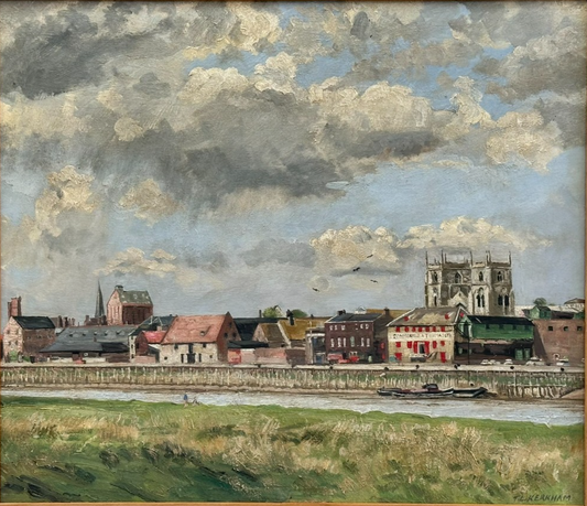 Original Thomas Kerkham Oil Painting -Slade School South Quay Kings Lynn Norfolk