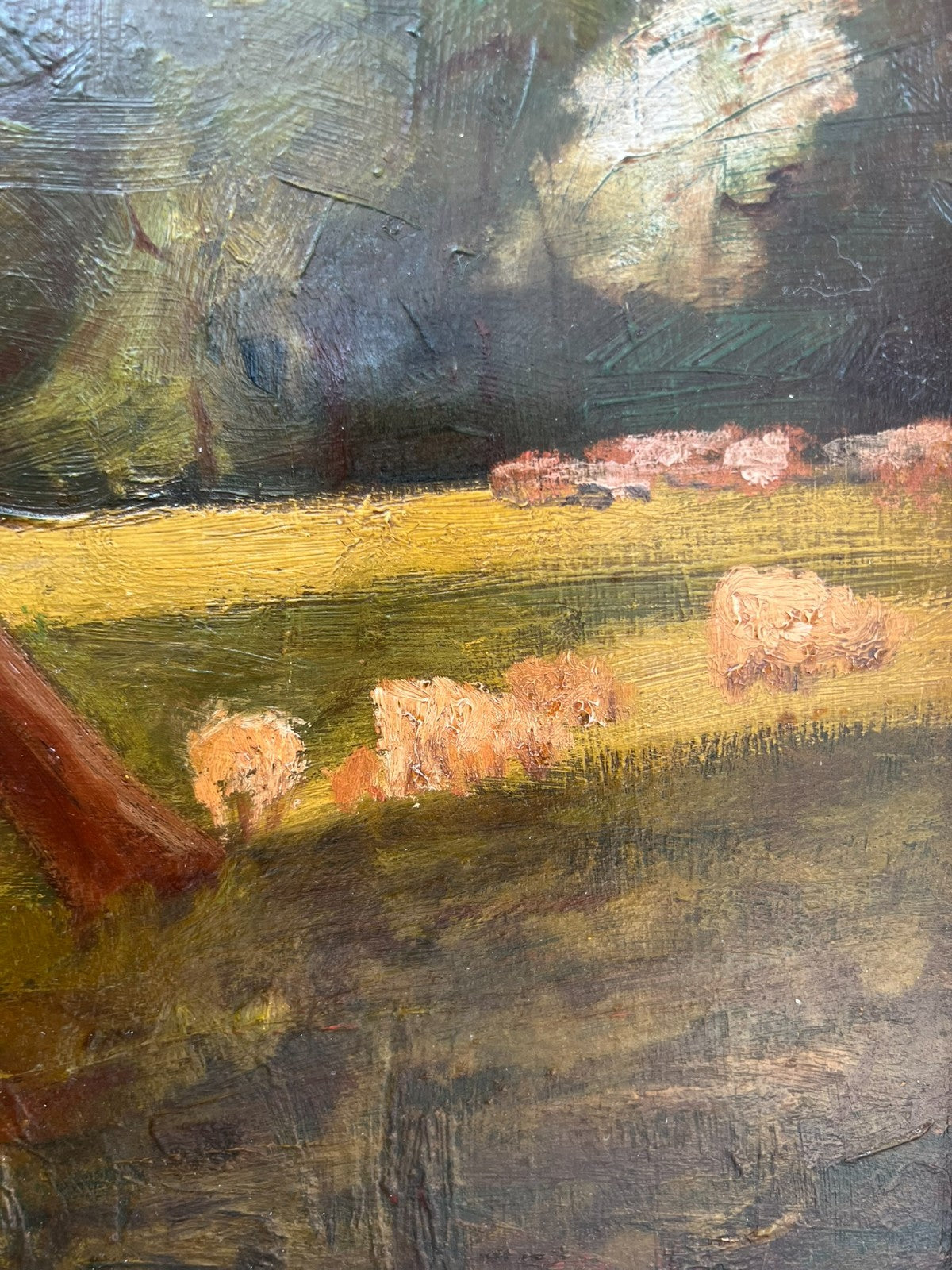 Francis S Walker RHA RE – Irish Oil on Board Stunning Blossom Landscape 45×60cm