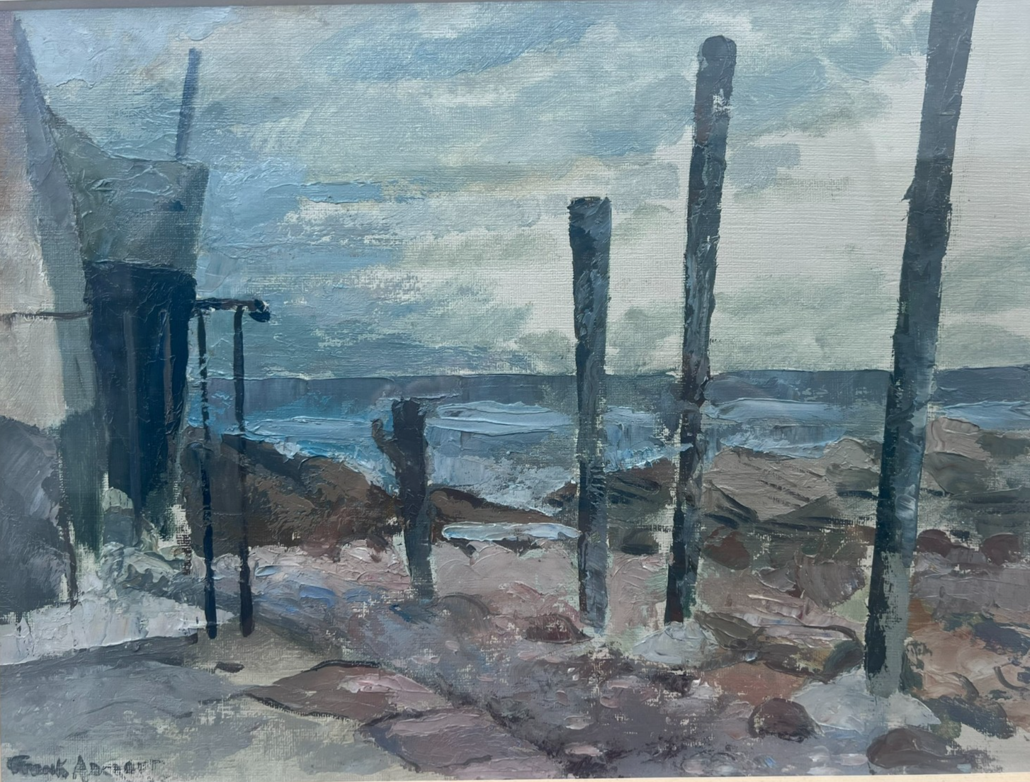 Frank Adcroft Oil ‘Cellardyke’ 40x30cm Signed Original Scottish Seascape