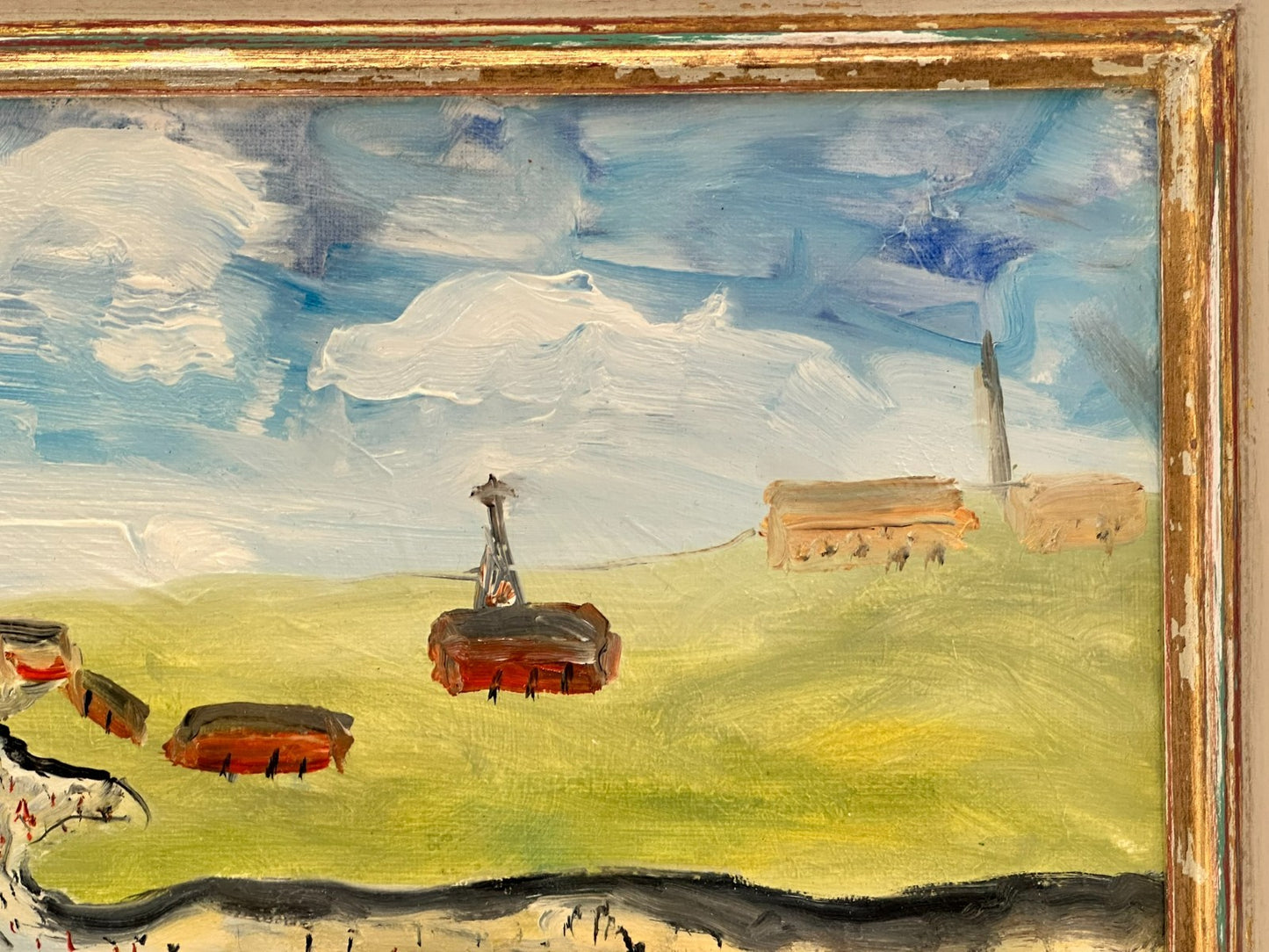 John Goodlad - Lowry Style Coastal Scene - Original Oil on Canvas Northern Art