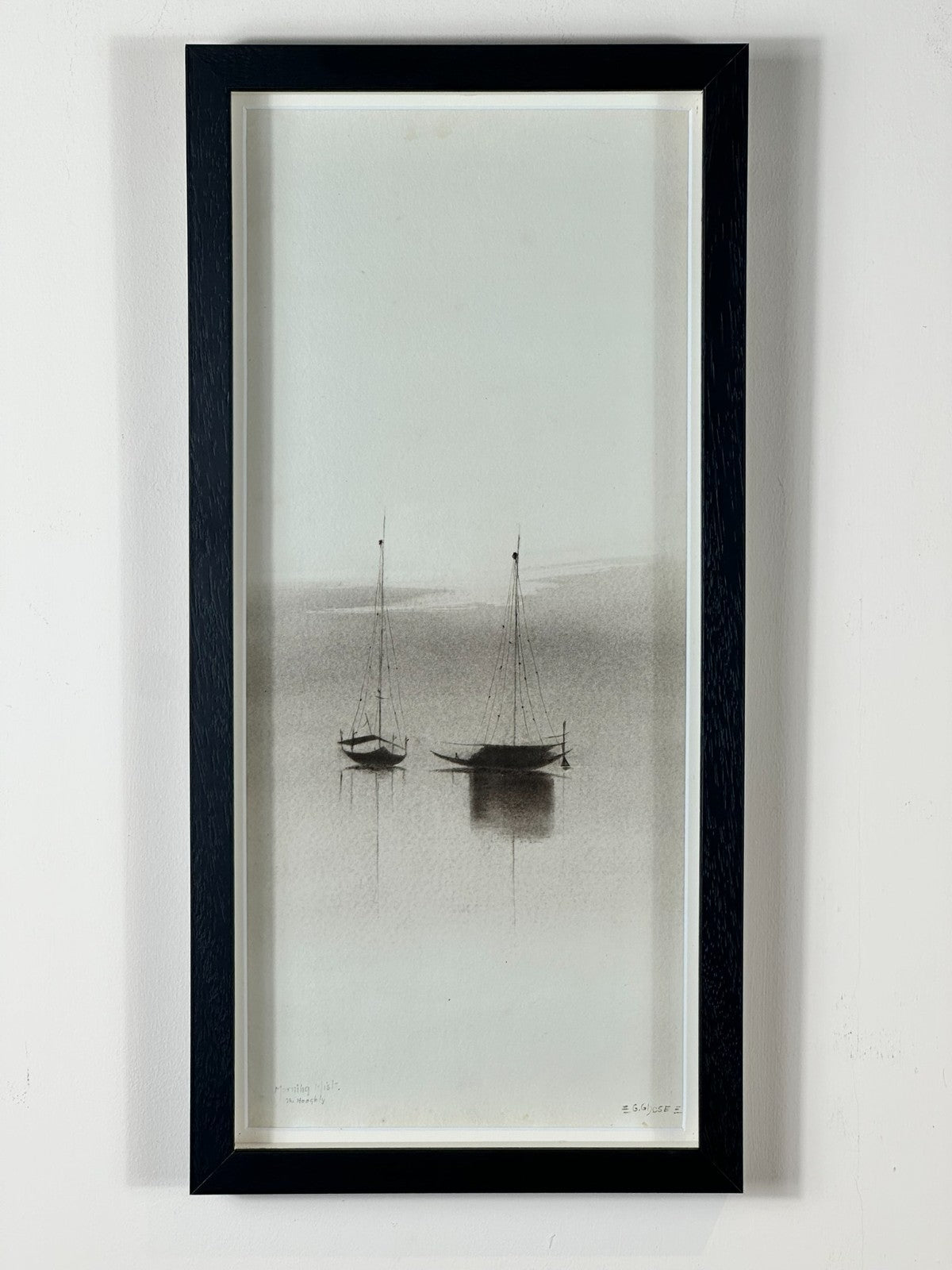 Gopal Ghose Original Watercolour - Morning Mist, The Hooghly - Indian Modernist