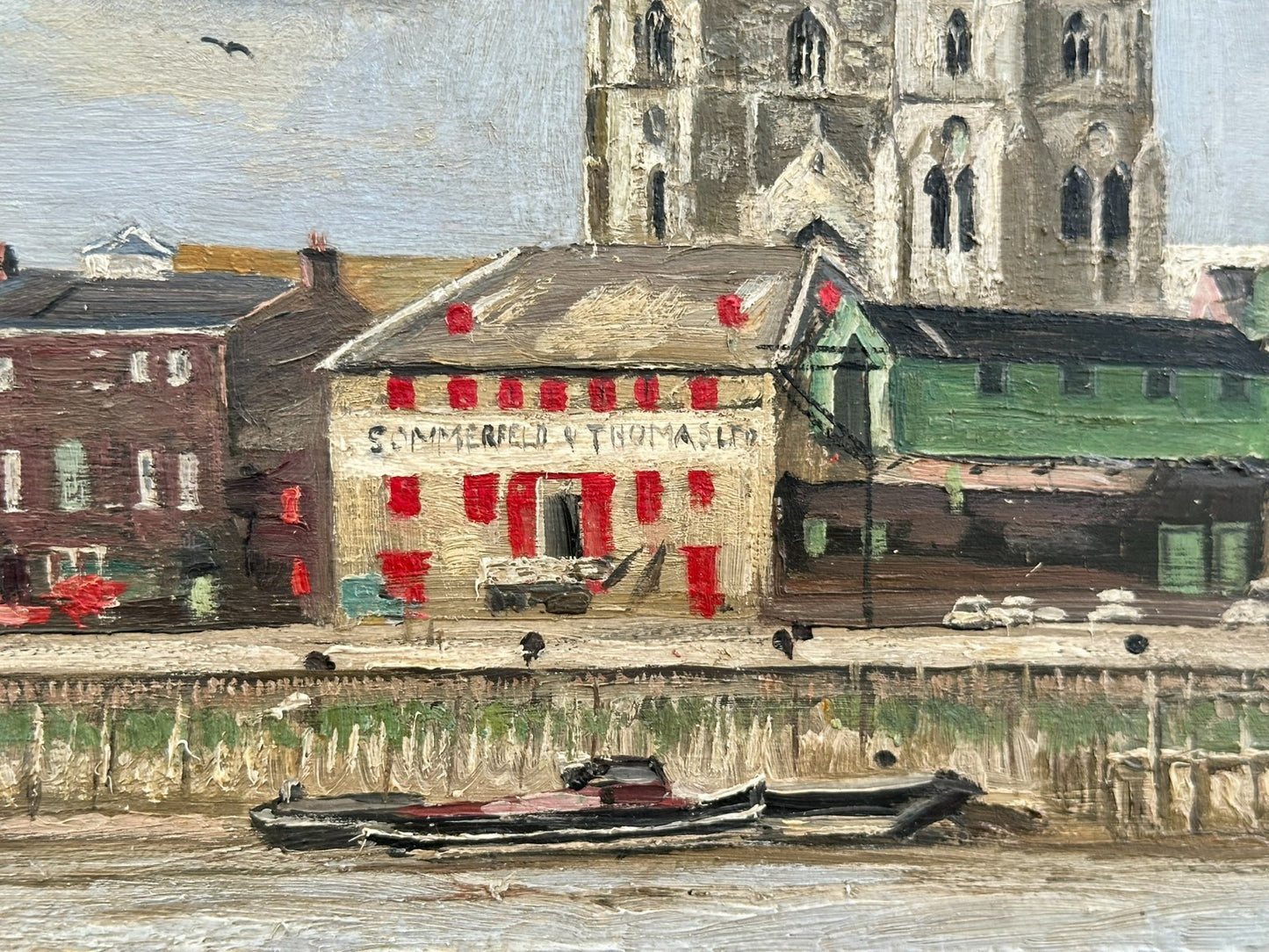 Original Thomas Kerkham Oil Painting -Slade School South Quay Kings Lynn Norfolk