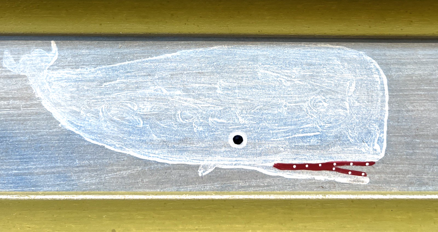 Steve Camps Beluga Whales 2025 Signed Cornish Contemporary Oil Board 8x60cm