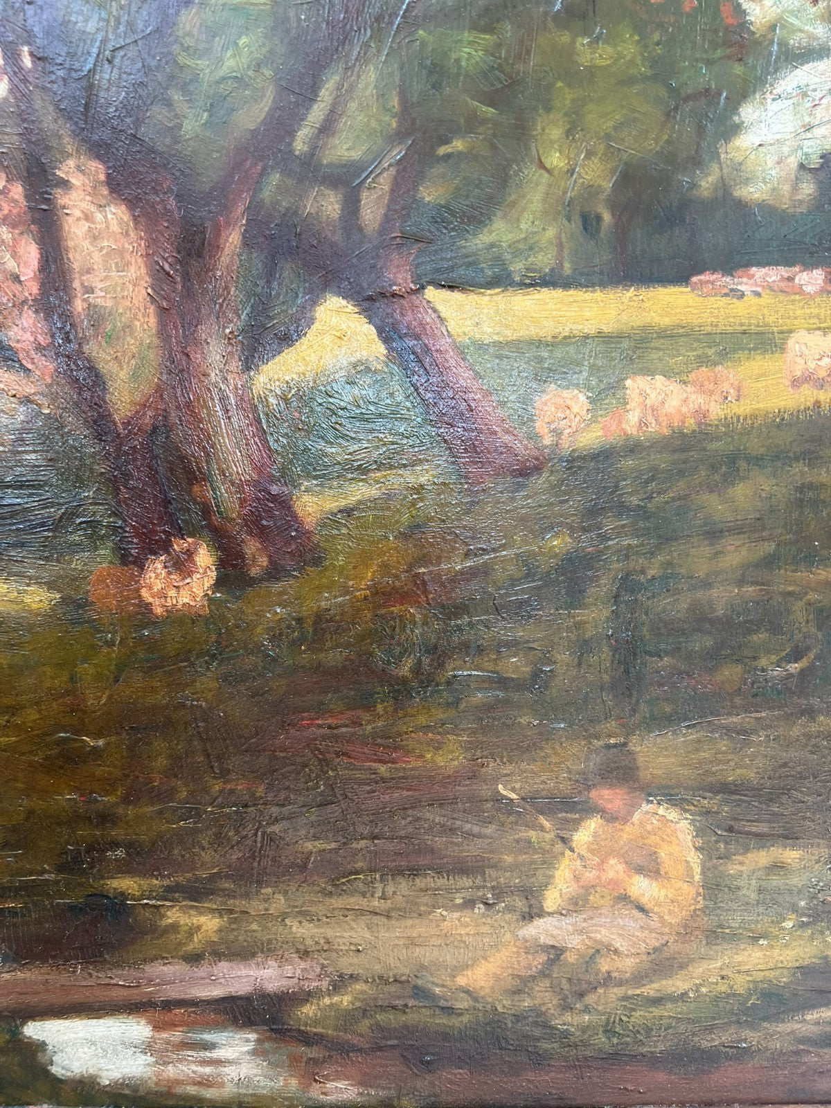Francis S Walker RHA RE – Irish Oil on Board Stunning Blossom Landscape 45×60cm