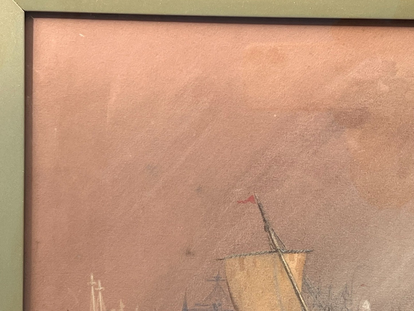 John Robert Mather - Original Newcastle Watercolour & Gouache Stormy Sea 58x28cm